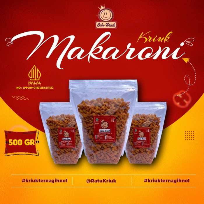 

Makaroni 500gr (makaroni goreng kriuk kres) by Ratu Kriuk
