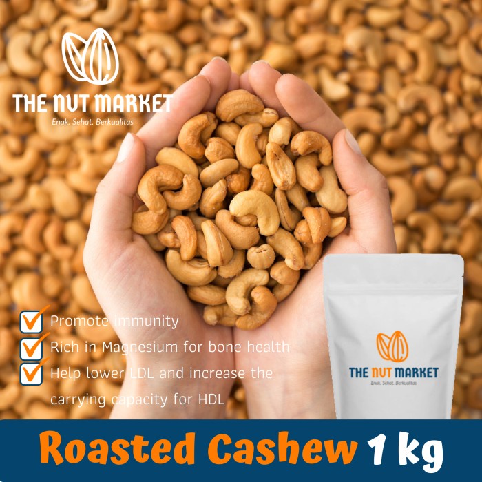 

PREMIUM Kacang Mede Panggang (Roasted Cashew) UTUH 1 kg TERMURAH