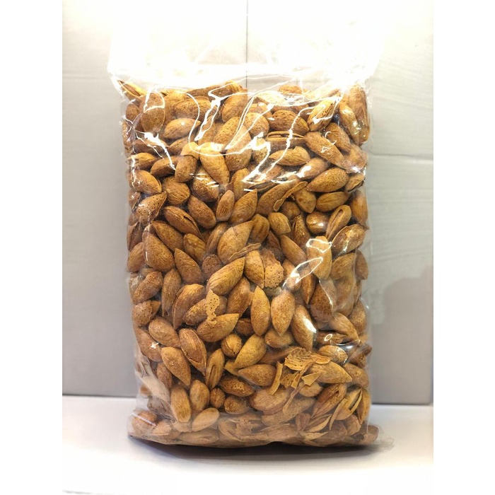

terbaru !!! kacang almond kulit gurih kemasan 1kg ready