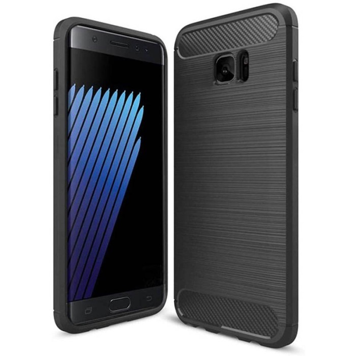 Armor Carbon TPU Case Samsung Galaxy Note FE - Casing Black Soft Cover