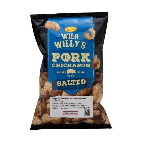 

Leslies Wild Willy Pork Chicharon Salted / Kerupuk Kulit Babi 90gr