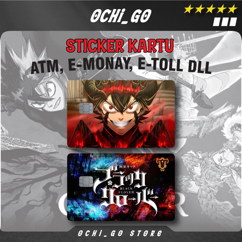 NEW STIKER STICKER KARTU ATM GARSKIN SKIN CARD ATM ANIME BLACK CLOVER ASTA STIKER KARTU ATM BCA BRI