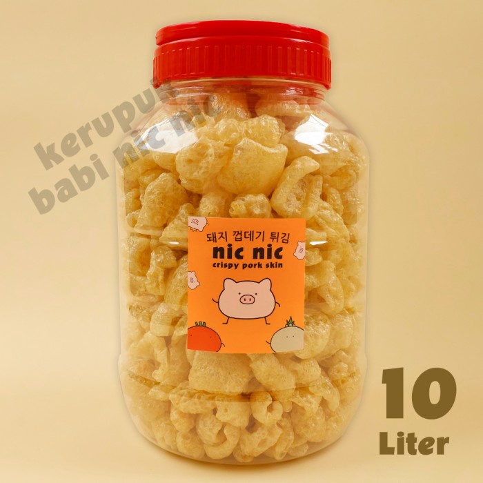 

Kerupuk Kulit Babi Nic Nic Toples Jumbo 10 Liter Snack Cemilan Kerubi