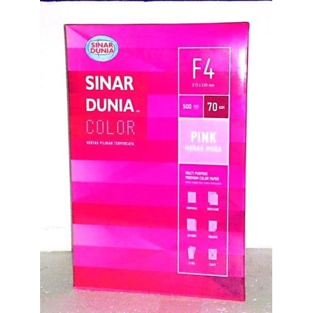 

(BestSeller) Kertas hvs warna F4 sinar dunia