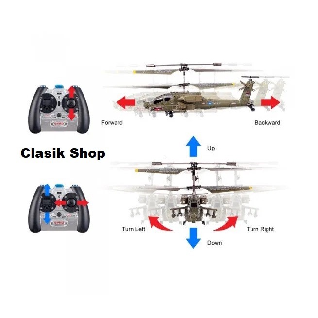 (BestSeller) Syma S109G Helikopter Rc 3.5 Beast Rtf Ah-64