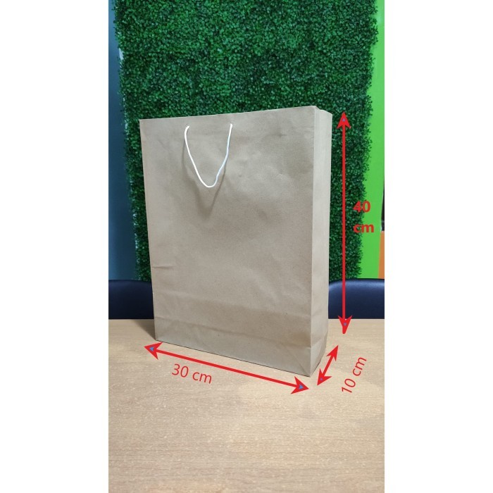 (BestSeller) Paper Bag Coklat Polos Besar XL - 30 x 40 x 10