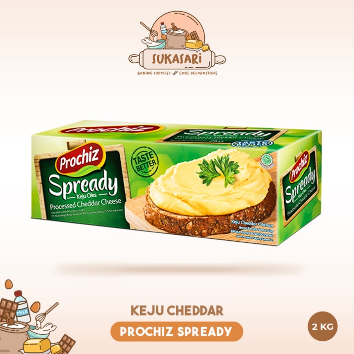 

(BestSeller) Sukasari - Keju Oles Prochiz Spready 2 kg / Cheese Spread Filling / Keju Blok Prochiz