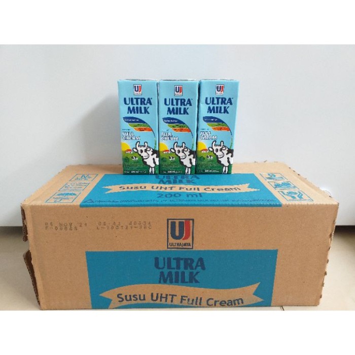 

(BestSeller) Susu Ultra Milk Full Cream 200 ML 1 Dus