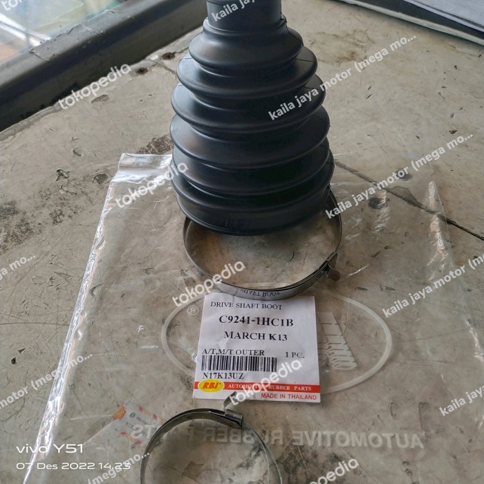 KARET BOOT AS RODA LUAR NISSAN MARCH RBI ORIGINAL THAILAND 100%