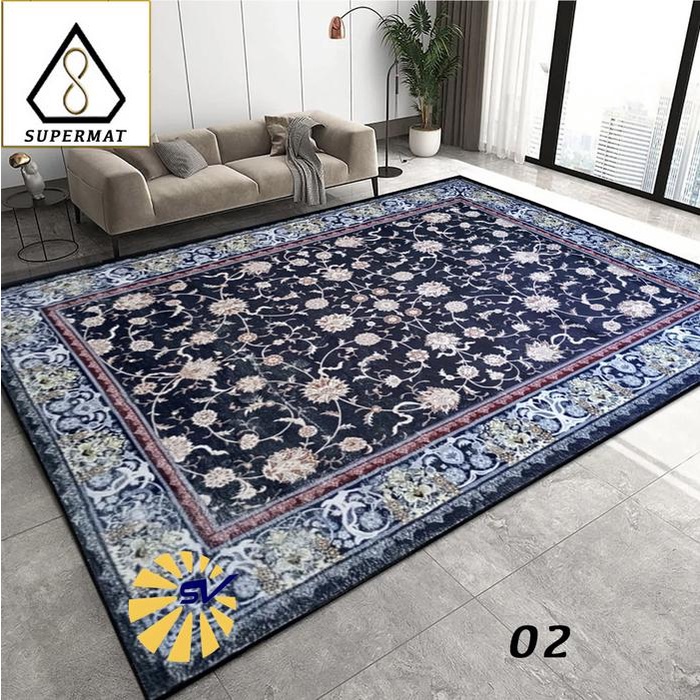 Karpet Permadani Import Terbaru Supermat Cashmere Sutra Ukuran 160 x 210 Cm - Velvet