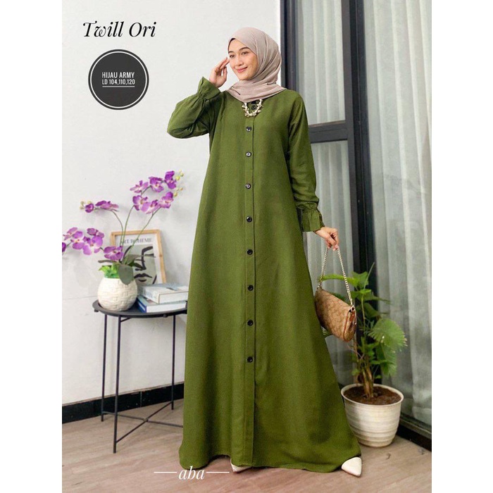 New Nikmatbatik - Gamis Putih Polos Bersih - Bahan Twill Ori - Kancing Karet Muslim Cantik Kain