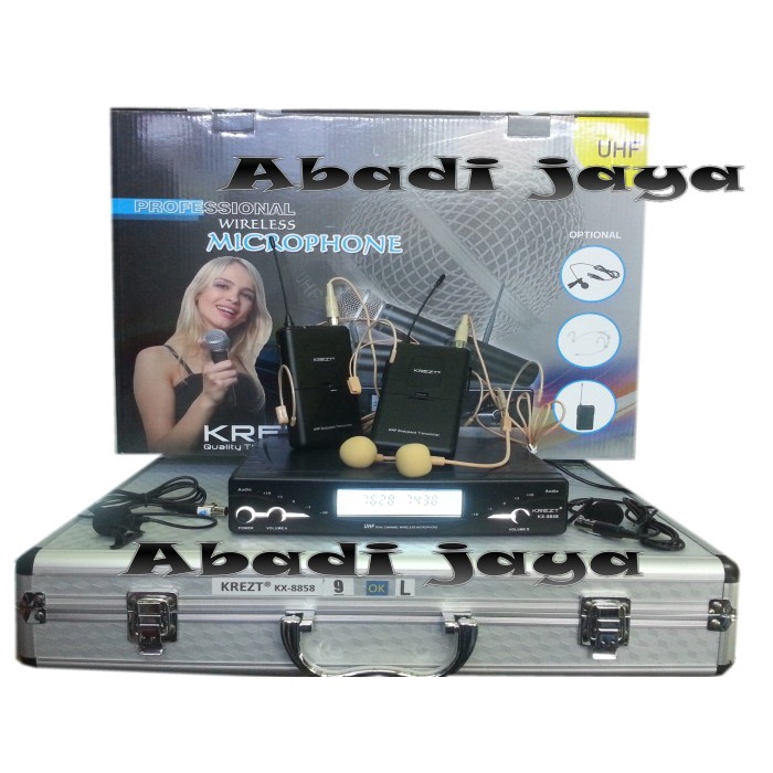 MIC WIRELESS KREZT KX 8858 ( HEASEDT+CLIP ON)