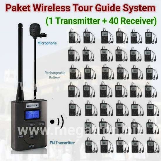 Paket Wireless Audio Tour Guide System 40 Receiver - Haji Umroh