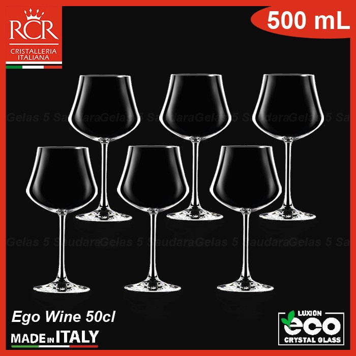 Stok Terbatas 1 Set 6 Pcs Rcr Crystal Gelas Wine/Rcr Gelas Wine Kristal/Wine Crystal