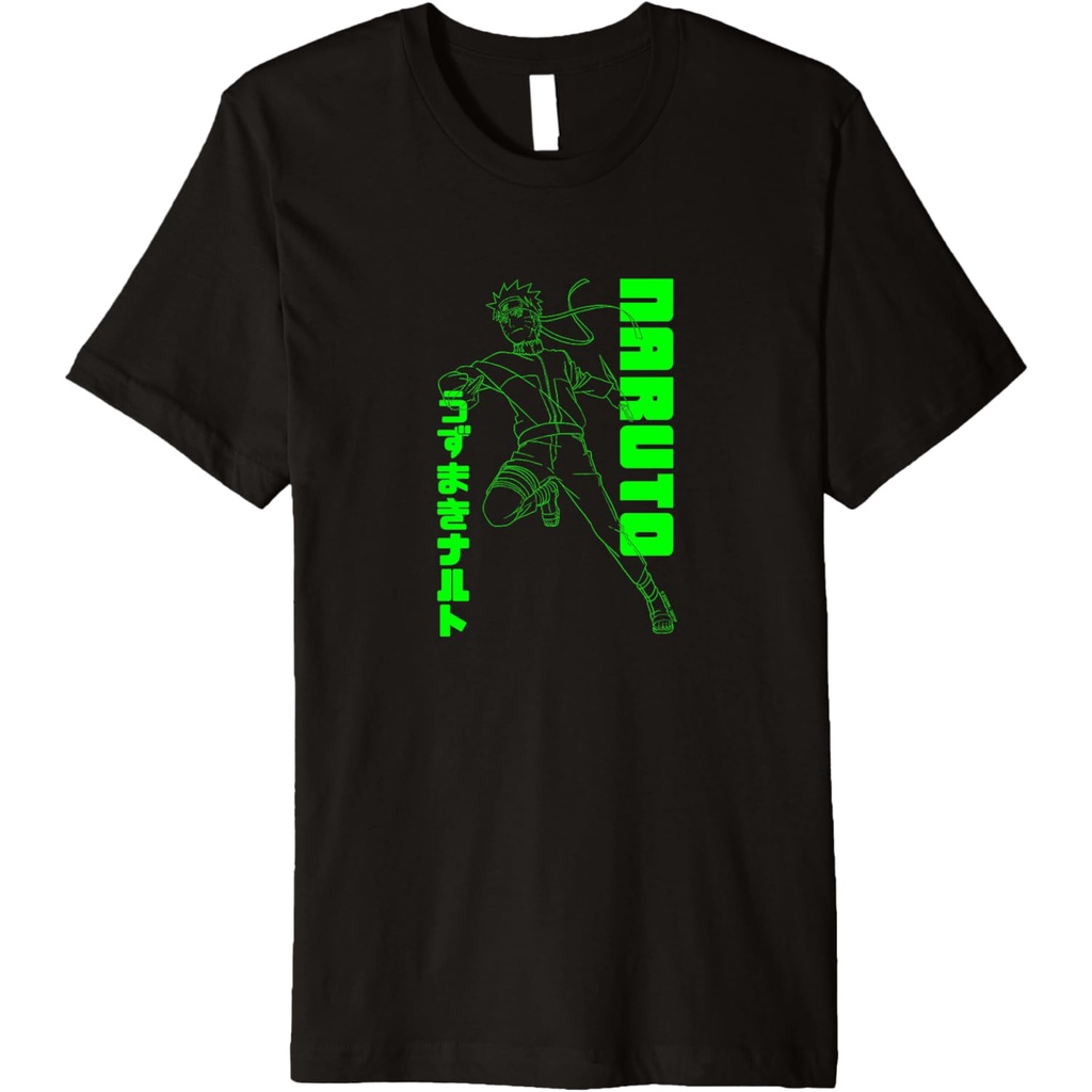 Kaos Premium Garis Hijau Neon Naruto Shippuden