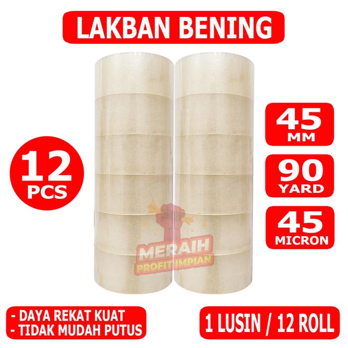 

Produk Viral 1 Lusin / 12 Roll - Lakban Bening 90 Yard - Lakban Mpi 45 Mm X 90 Yard Cod