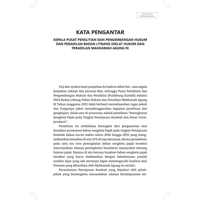 

Ready Stock Peningkatan Sengketa Pajak Pada Tingkat Peninjauan Kembali Dan Peran Yurisprudensi - Tim