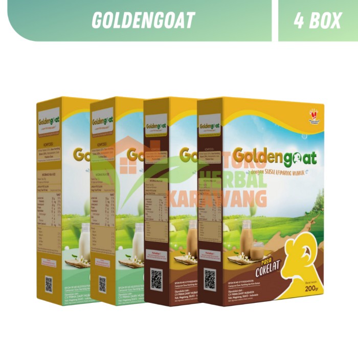

(BestSeller) PAKET 4 BOX Goldengoat / Golden Goat - Susu Kambing Etawa Murni Original