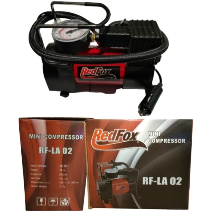 KOMPRESOR ANGIN MINI LISTRI DC 12V 250PSI KOMPRESOR MINI BY REDFOX