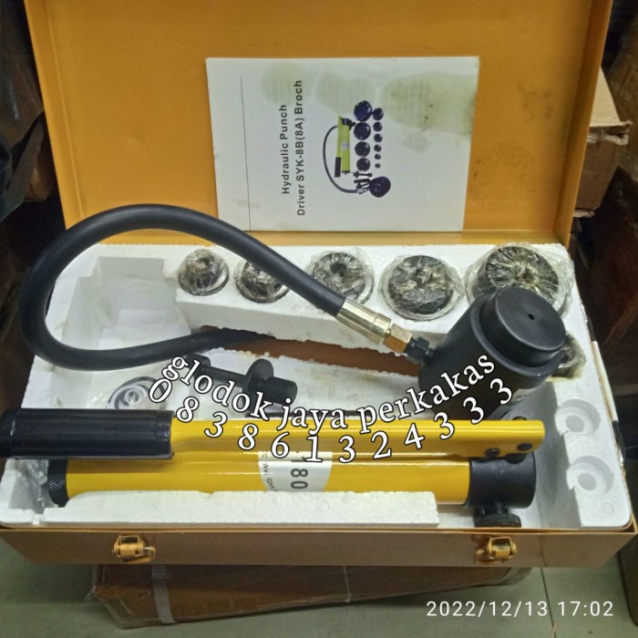 

Jual [READY] hydraulic punch driver syk 8b /hidrolik pembolong besi plat 22-60 mm