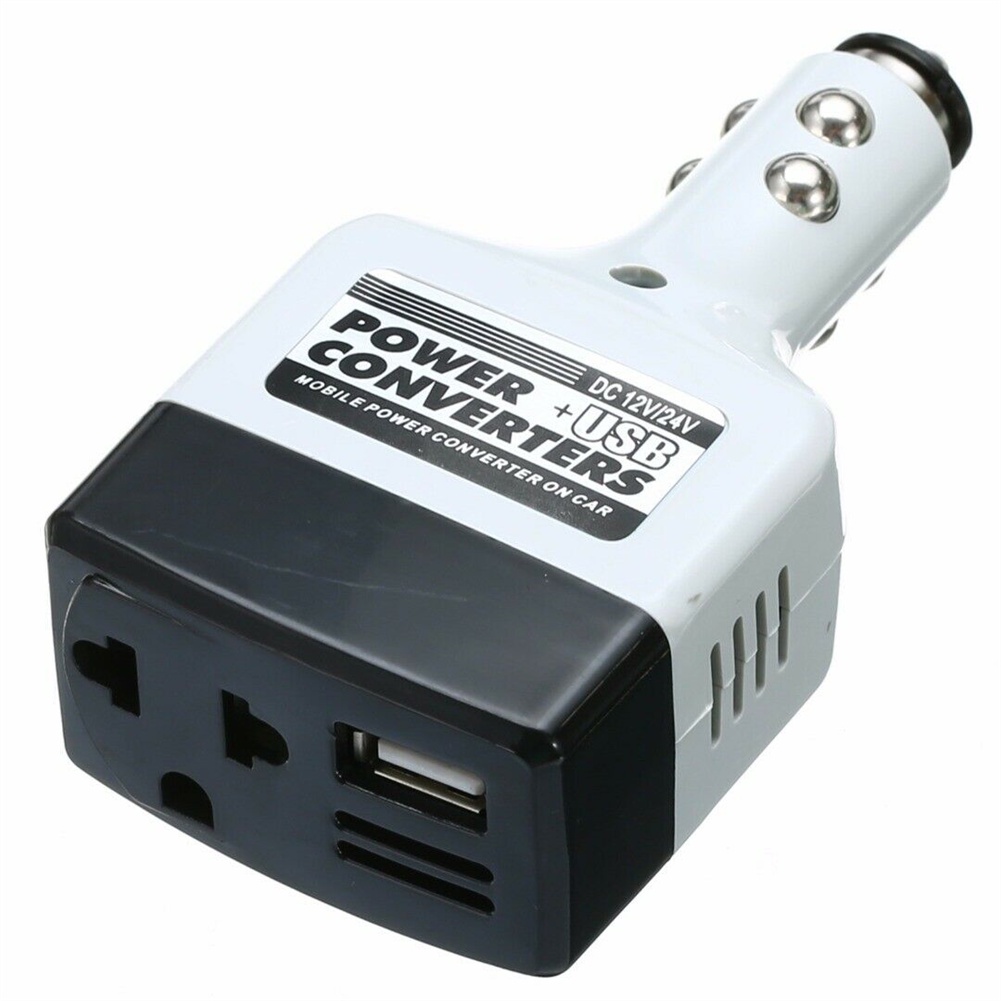 IMPORT 12V/24V TO 220V DC TO AC CAR POWER CONVERTER ADAPTER INVERTER USB OUTLET CHARGER CONVERTER