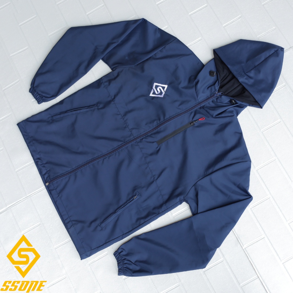 PROMO / Jaket parasut pria wanita jaket olahraga running nevy ssone jaket olahraga keren Zipper