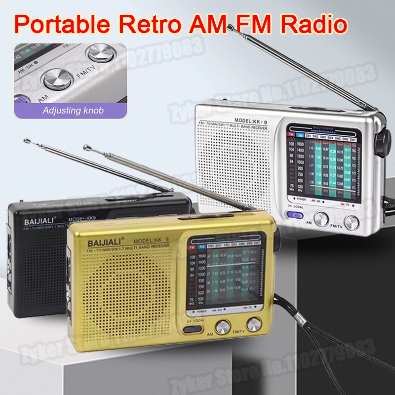 Kk9 Fm Radio Mini Portable Pocket Radio Lcd Digital Display Full Band Am Fm Radio Radio Battery