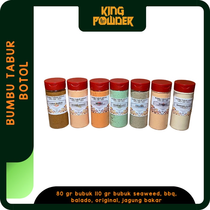 

Bubuk Tabur Pedas/seaweed/balado/bbq/jagung bakar/ Keju Bubuk Botol