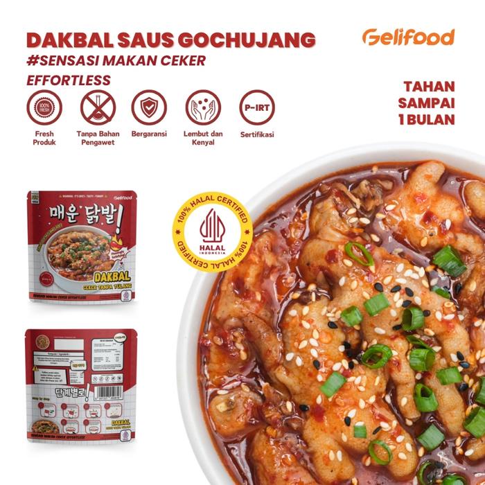 

1 PACK MAKANAN INSTAN CEKER AYAM TANPA TULANG GOCHUJANG 200GR GELIFOOD