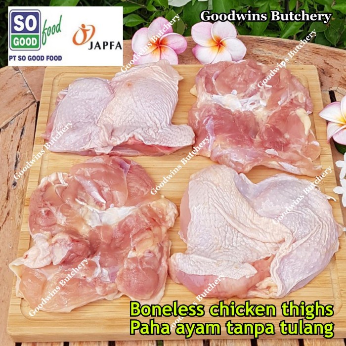 

600gr chicken leg boneless paha ayam tanpa tulang frozen brand SoGood