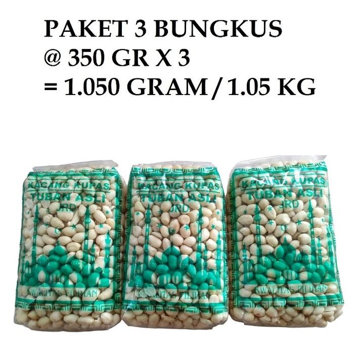 

PAKET HEMAT 3 BUNGKUS KACANG KUPAS MENTAH ASLI TUBAN 3 X 350 GRAM