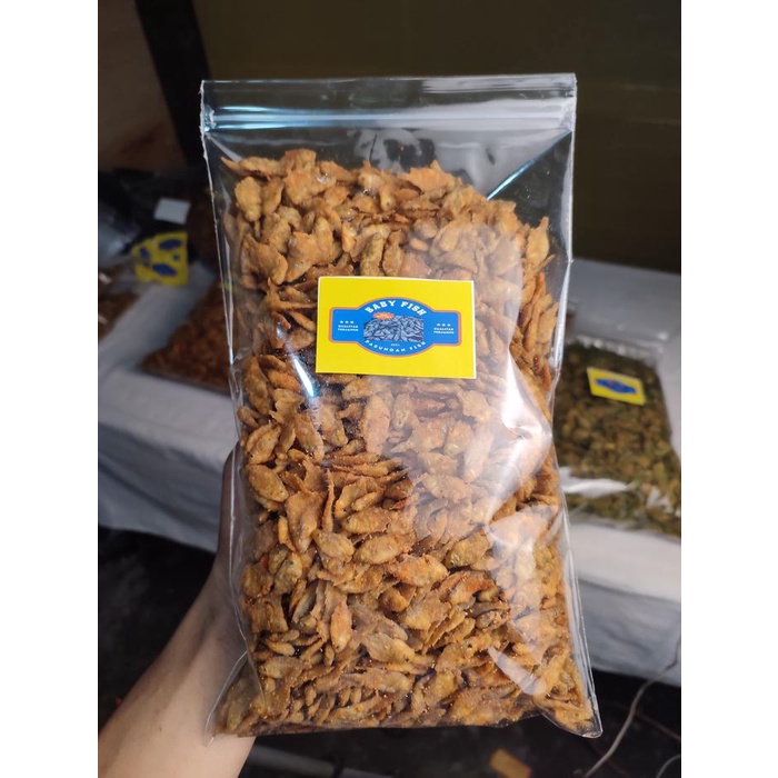 

Baby fish crispy 500 gram rasa balado gurih manis Camilan Food Kering Snack Cemilan Keripik Pedas