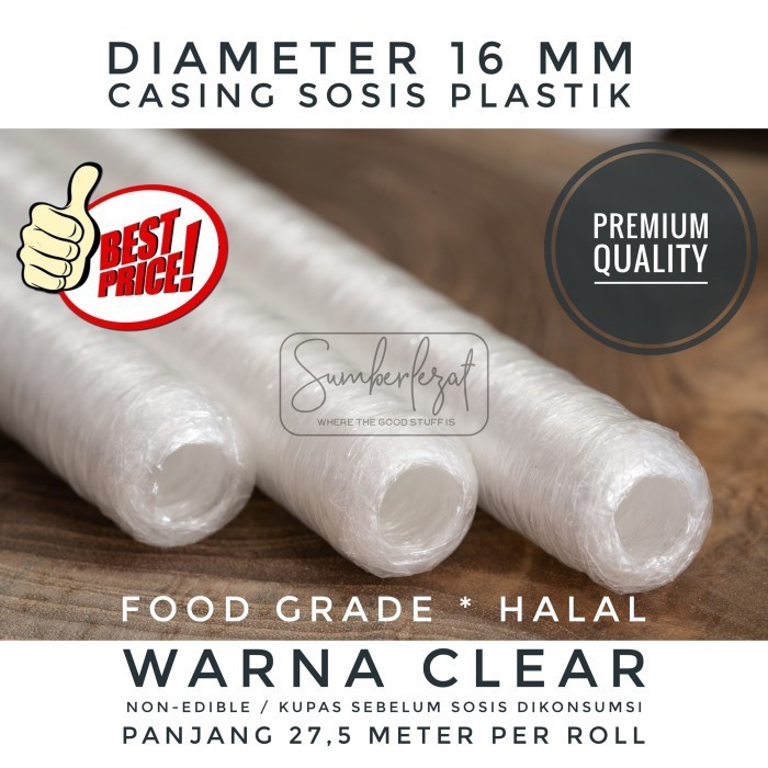 

16 mm Clear - CASING KULIT SELONGSONG SOSIS PLASTIK POLYAMIDE HALAL