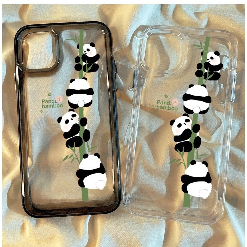 Panda Couple Fancy Soft Casing Iphone 16E 15 Pro Max 11 13 Pro Max Ip 12 13 Mini Iphone 14 15 16 Plu