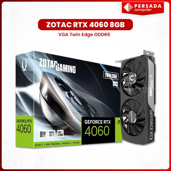 MERtaComp- VGA ZOTAC RTX 4060 8GB Twin Edge ZOTAC Gaming RTX 4060 GDDR6
