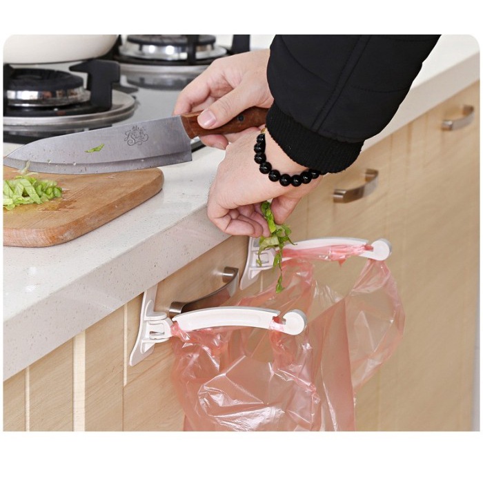 PREMIUM Jepit Gantungan Kantong Plastik Sampah Lemari Dapur Cabinet Hook