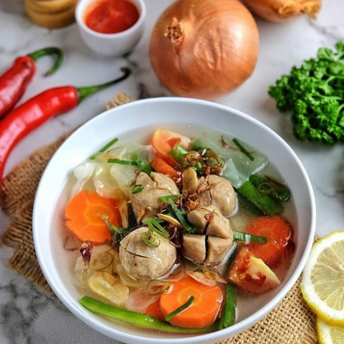 

Sale Terbatas [Promo...!!!] Nikmat Bakso Sapi/Ikan/Ayam Berat 1Kg Halal Aman