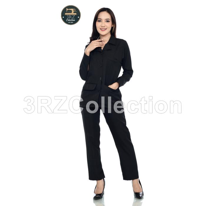 SETELAN BLAZER BAJU SERAGAM HITAM WANITA ROK ATAU CELANA TERMURAH