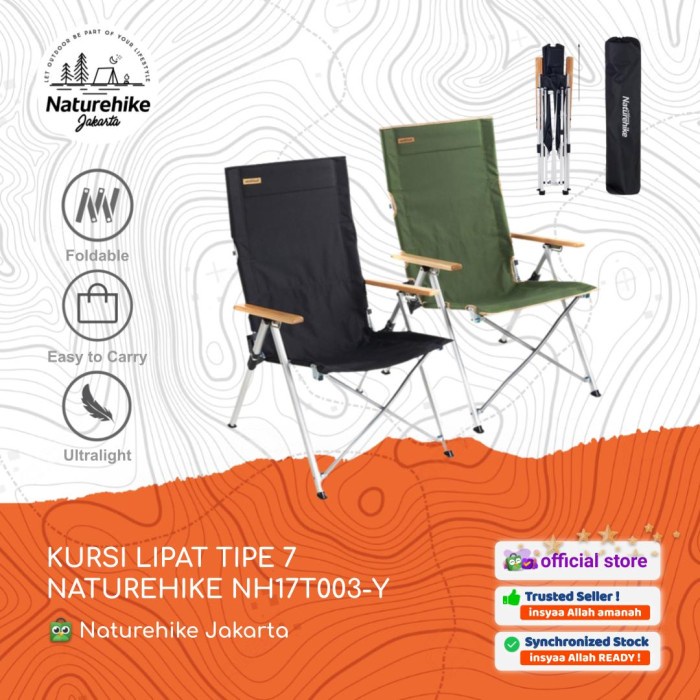 Terbaru Kursi Lipat Naturehike Nh17T003-Y Tipe 7 Portable Camping Outdoor