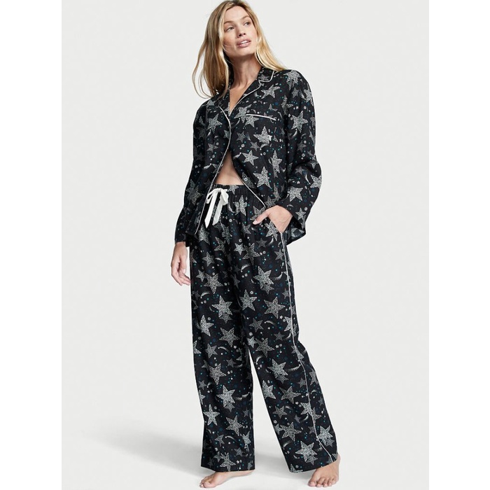 Baju Tidur Piyama Katun Victoria Secret Long Pajamas Set Original
