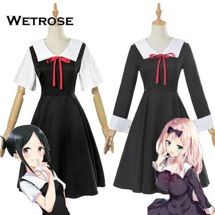 WetroseKaguya-sama: Love Is War Women's Shinomiya Kaguya Fujiwara Chika Cosplay Costume School Dress