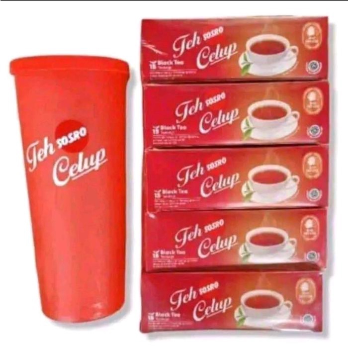 

TEH CELUP SOSRO 10kotak + 2 bonus tumbler Bag Hitam Tea