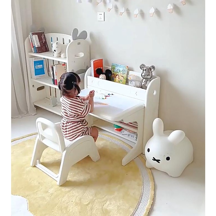 Terbaru Set Kursi Meja Belajar Anak Rak Meja Belajar Plastik Aesthetic Meja Tulis Minimalis Laci