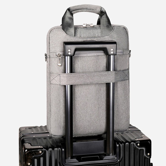 Krugeer Tas Laptop Pria dan Wanita 14 - 15 Inch Jinjing Bahu Selempang Vertikal Tablet Tas File Tas