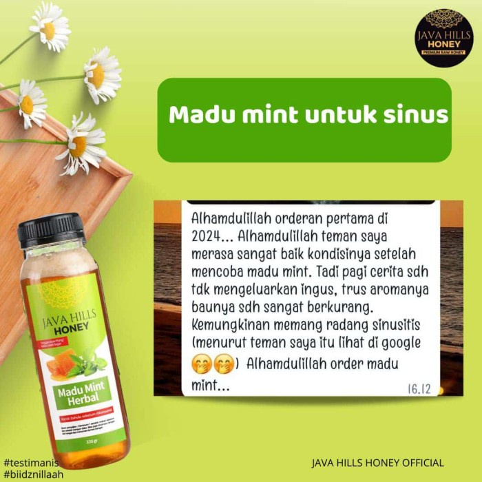 

Promo Terbatas Java Hills Honey Madu Mint Herbal 320Gr Aman