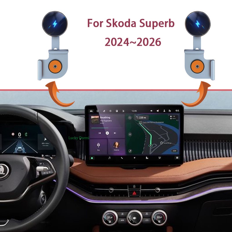 Car Mobile Phone Holder For Skoda Superb Combi 2024 2025 2026 Air Vent Cellphone Gps Bracket Auto