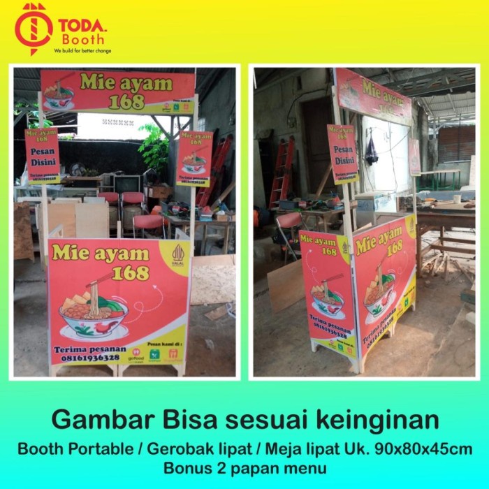 BOOTH PORTABLE / GEROBAK LIPAT / MEJA LIPAT, booth portabel / gerobak jualan / meja booth