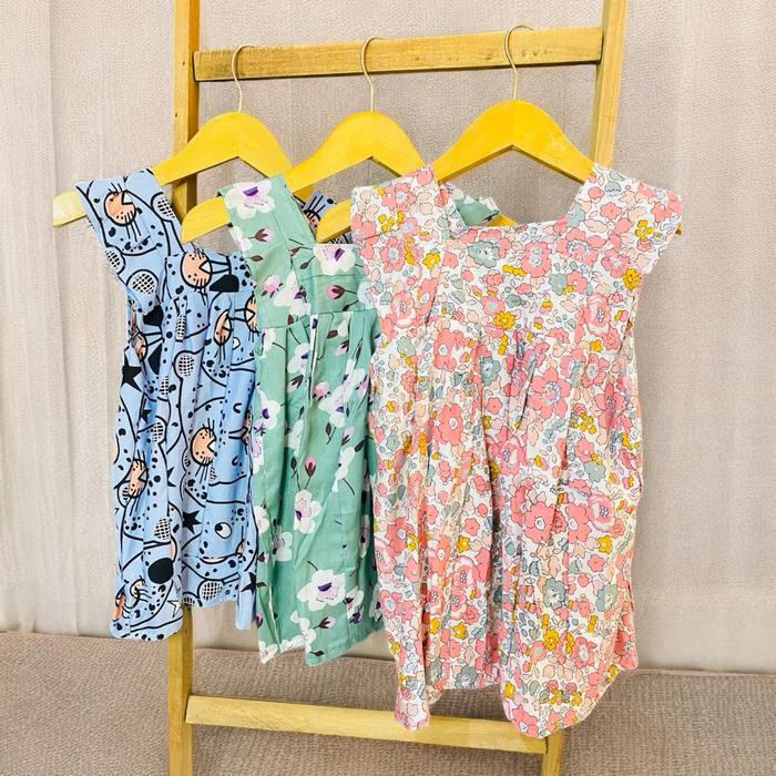 Geraigo- Paket Usaha Full Obras Daster Anak Sambung 10 Pcs Bahan Rayon Piyama Anak Dastwr Anak Baju