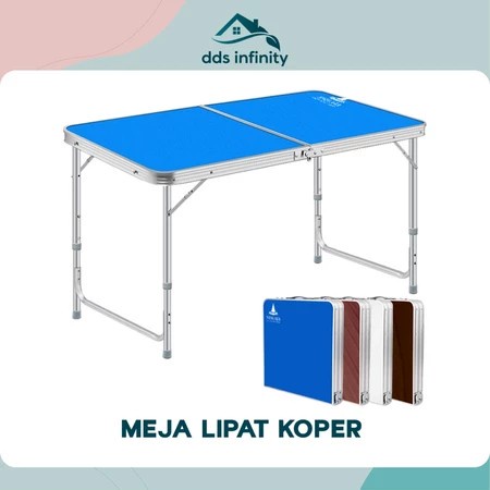 Meja lipat portable / meja lipat koper HPL / meja lipat serbaguna /