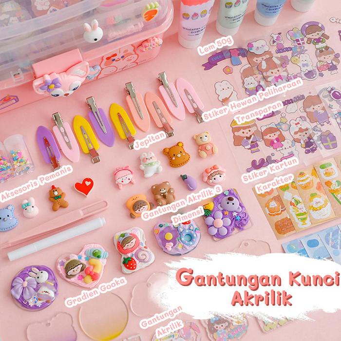 

MURAH [Upgrade] Mainan DIY Gantungan Kunci Akrilik Set Guka Stiker Set Lucu Anak DIY Gooka Set